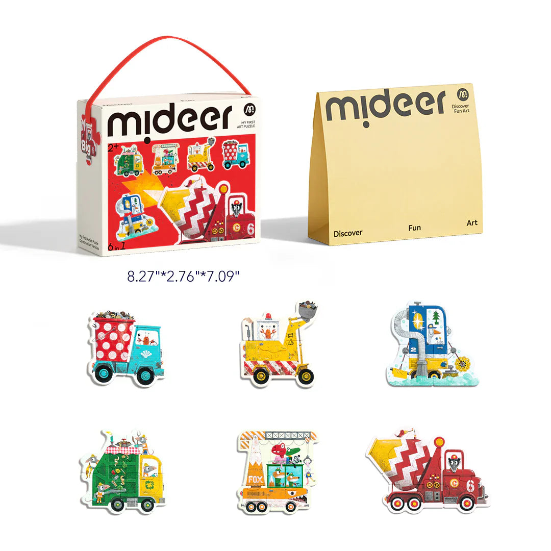 My First Artist Puzzle - Construction vehicles, Mideer
