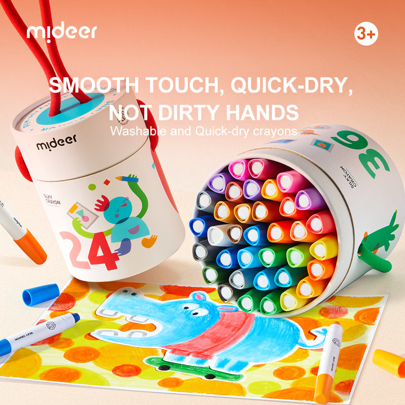 Silky Crayons-Colorful Bucket 24 colors