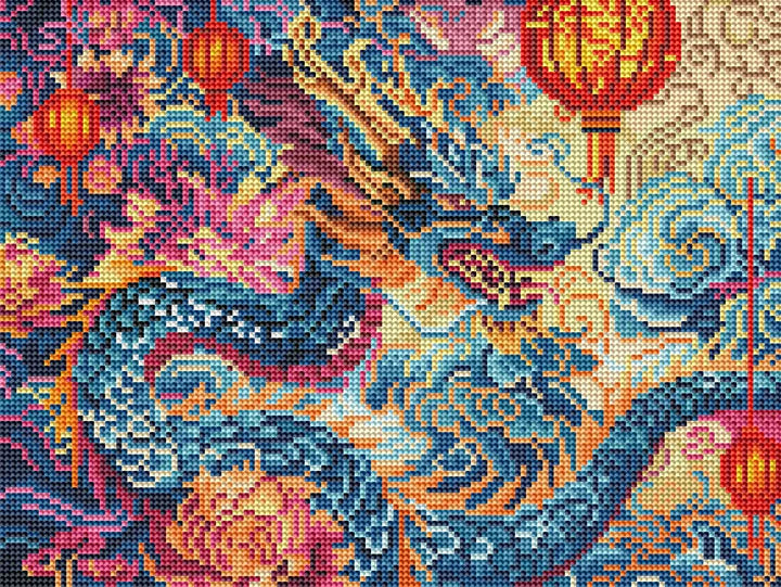 Blooming dragon Diamond painting, Brushme