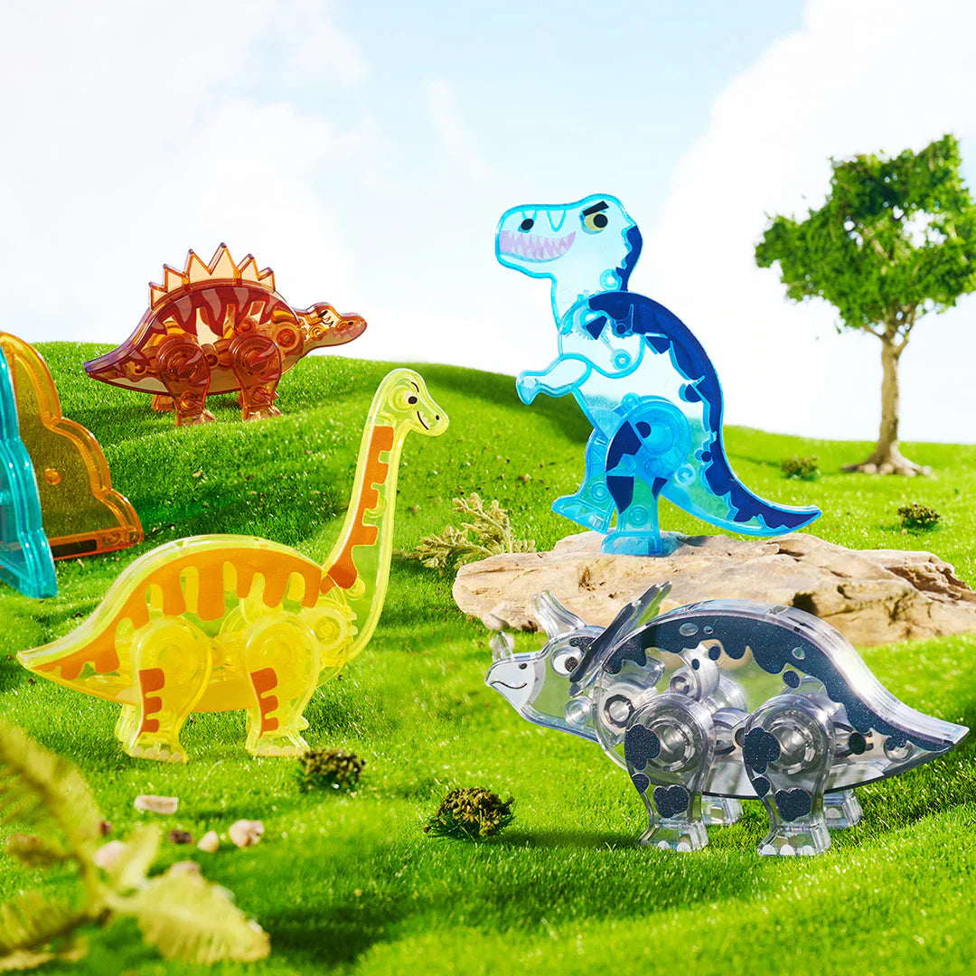 Colorful Magnetic Tiles Jurassic Adventure, Mideer