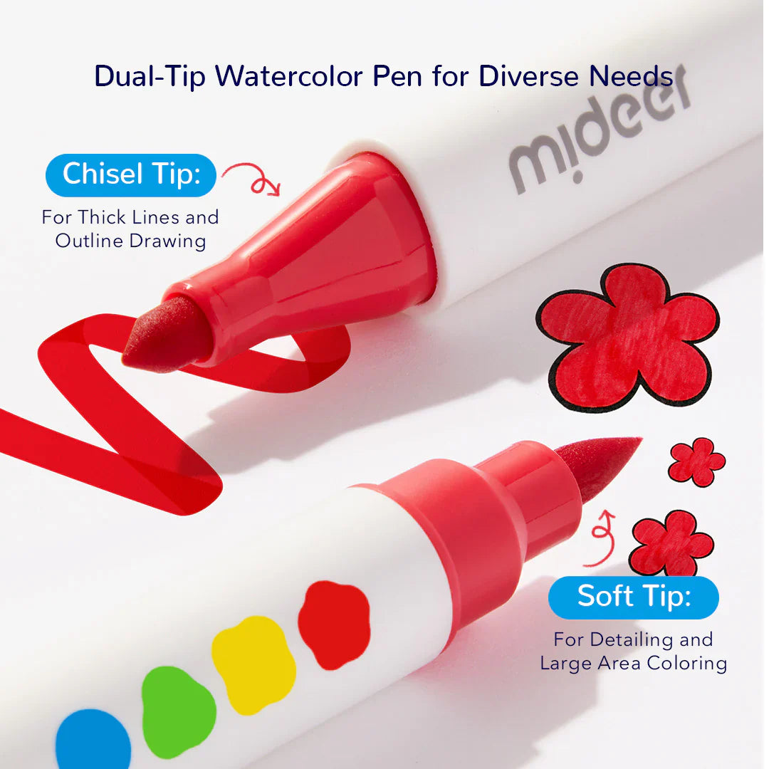 Dual-Tip Washable Marker - 36 Colors, Mideer