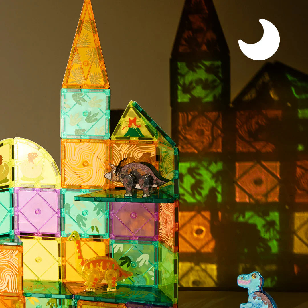 Colorful Magnetic Tiles Jurassic Adventure, Mideer