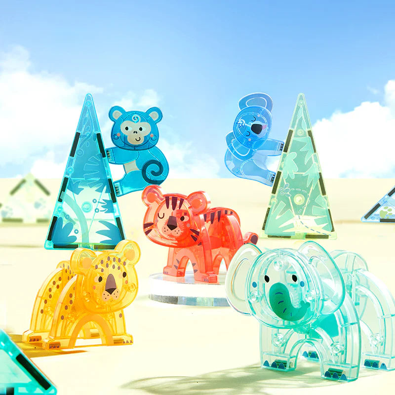 Colorful Magnetic Tiles: Wonderful Forest 40P