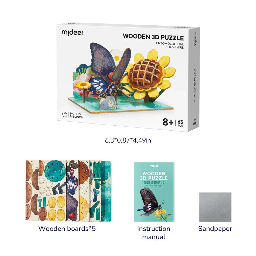 Wooden 3D Puzzle - Entomological Souvenirs (Butterfly)