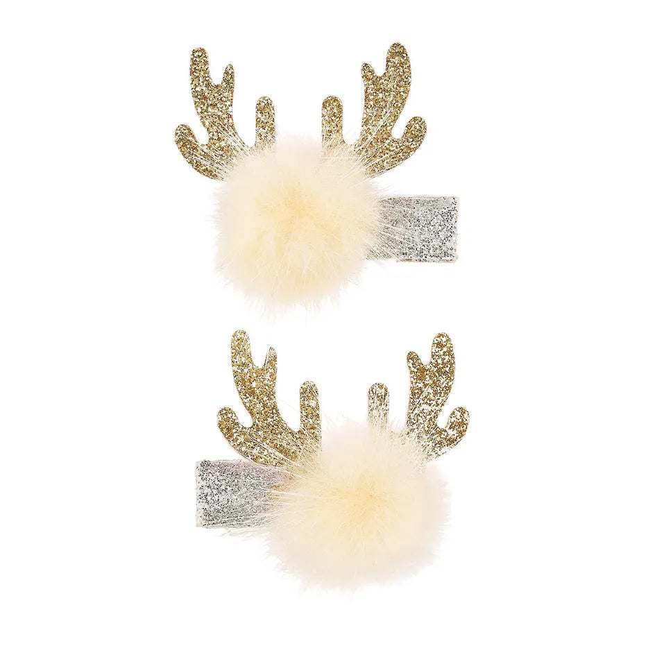 Hair Claw Zona, Reindeer, Christmas, 2 pcs/Card