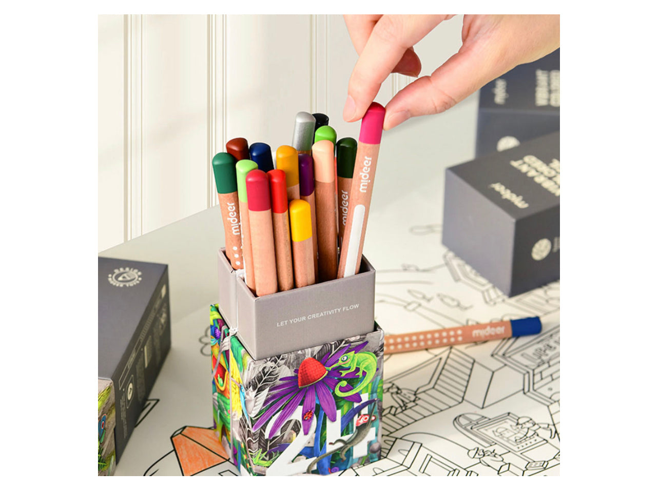 Vibrant Colored Pencil - 24 Colors Mideer