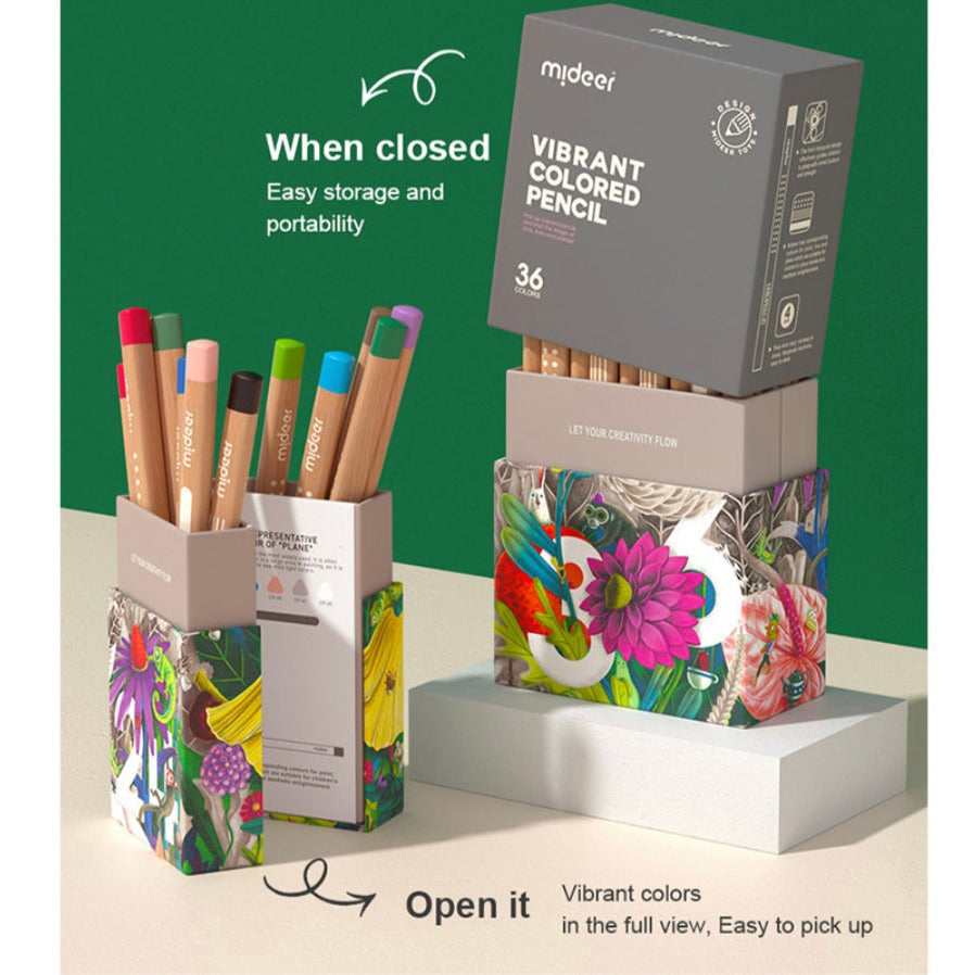 Vibrant Colored Pencil - 36 Colors Mideer