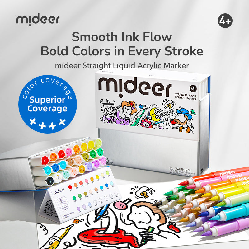 Straight Liquid Acrylic Marker - 36 Colors, Mideer