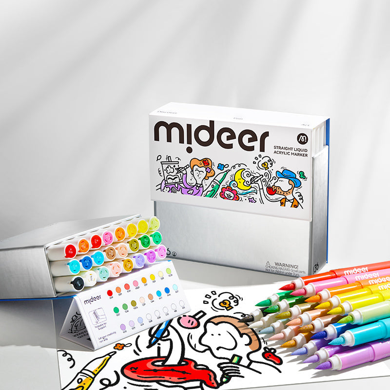 Straight Liquid Acrylic Marker - 36 Colors, Mideer