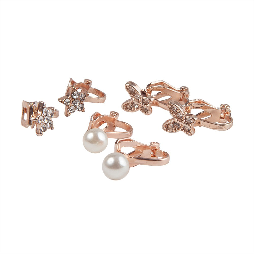 Boutique Dazzle Clip on Earrings, 3 Sets, Costume Accessory for Kids 3+