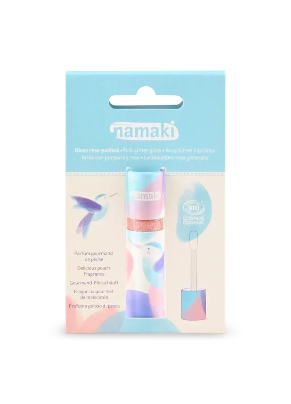 Lip Gloss Glitter Pink, Kids Makeup Set for Kids 5+