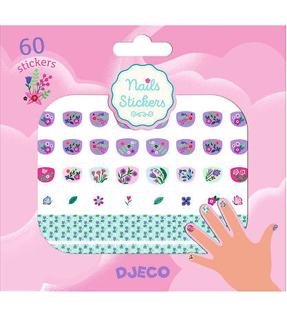 Petite Fleur, Nail Sticker Set, 4+, 60 Flower-Design Stickers With 2 Nail Files