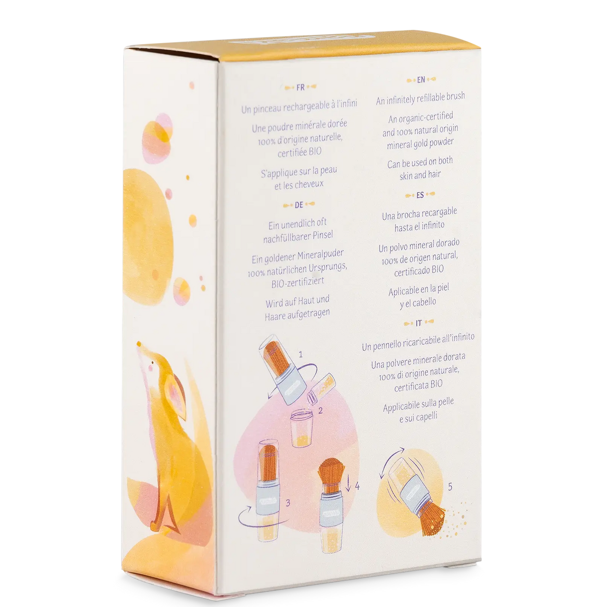 Magical brush & Sparkling powder Gold, Kids Makeup Set for Kids 3+