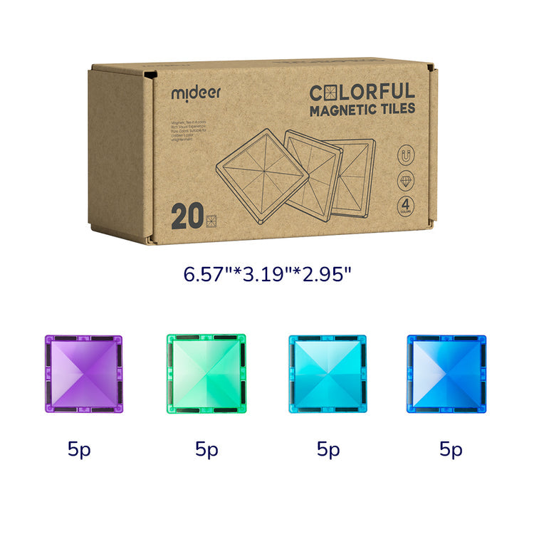Colorful Magnetic Tiles- Cold color 20pcs