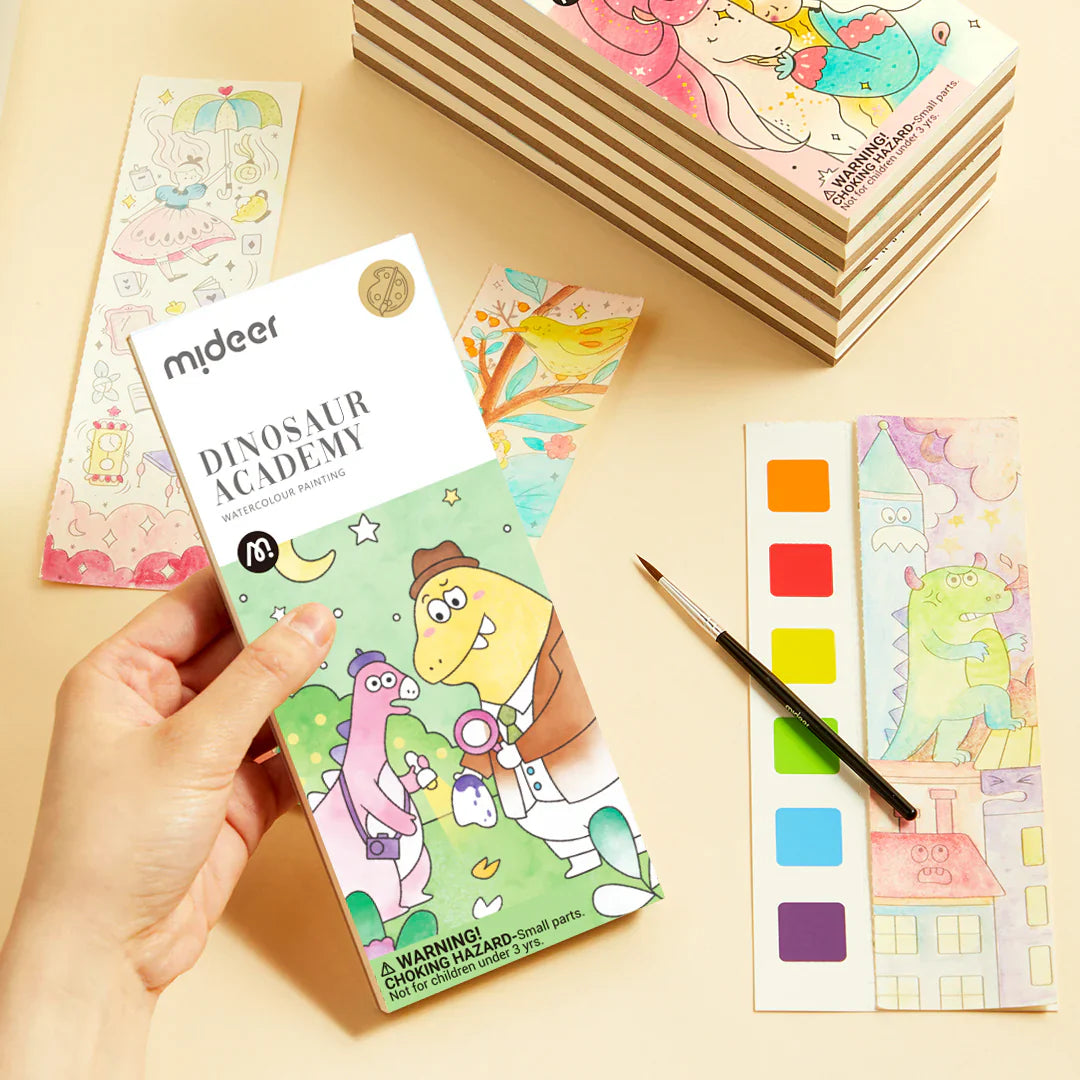 Watercolour painting - Dinosaur academy, Mideer