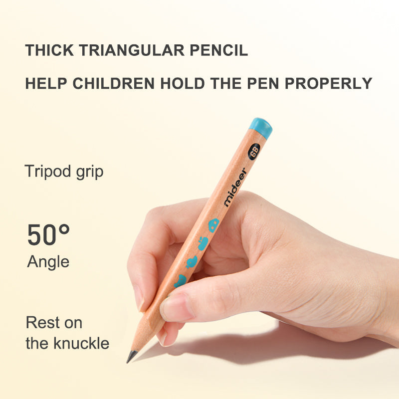 Thick triangular pencils 6B - 6 pcs Mideer