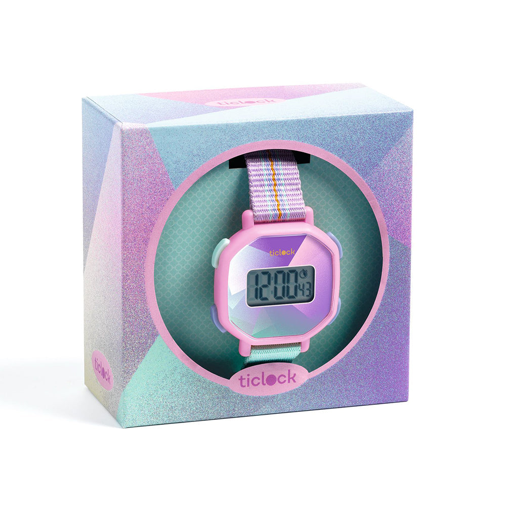 Purple Prisma, Digital Watch, 6+, Pastel Dial With Adjustable Strap