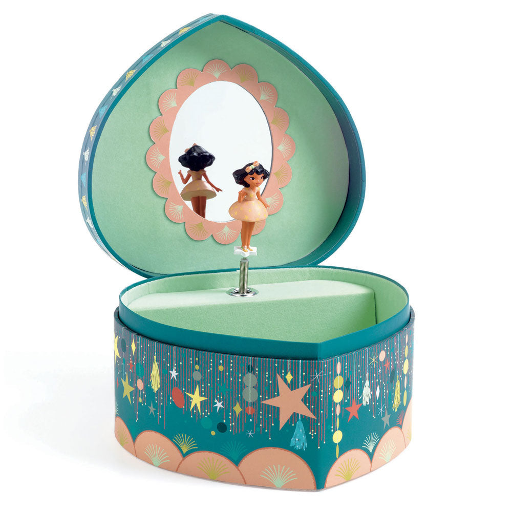 Happy Party, Musical Jewelry Box, Heart-Shaped Box With Twirling Dancer