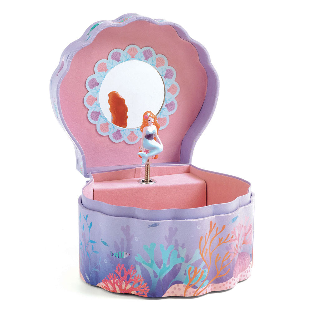 Enchanted Mermaid, Musical Jewelry Box, Twirling Mermaid Shell-Shaped Box