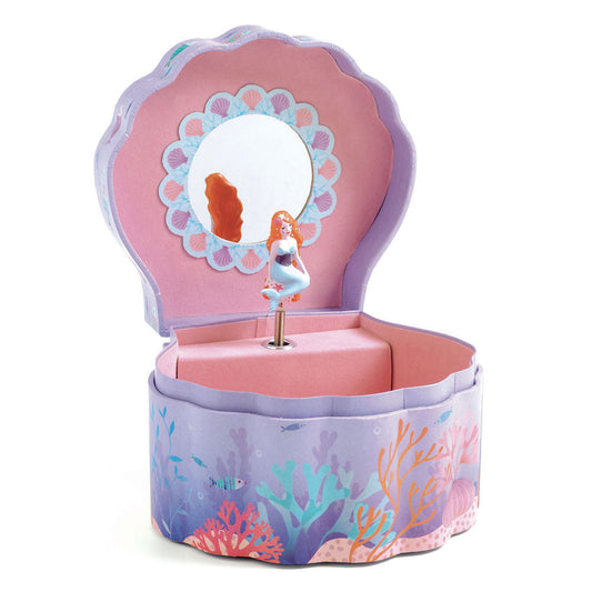Enchanted Mermaid, Musical Jewelry Box, Twirling Mermaid Shell-Shaped Box