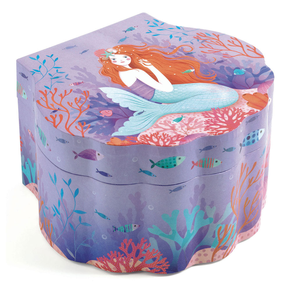 Enchanted Mermaid, Musical Jewelry Box, Twirling Mermaid Shell-Shaped Box