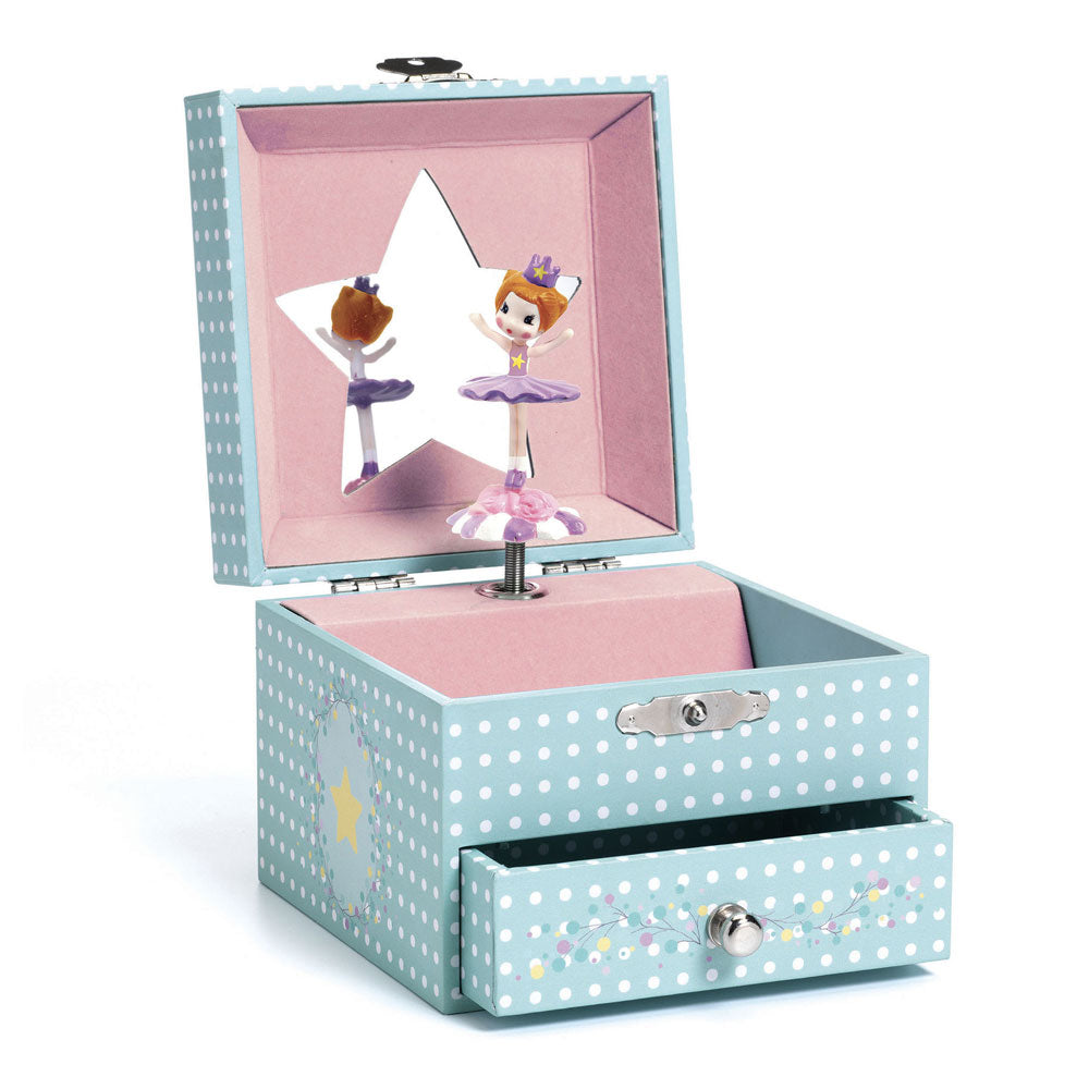 Delicate Ballerina, Musical Jewelry Box, Wind-Up Ballerina With Mirror & Drawer