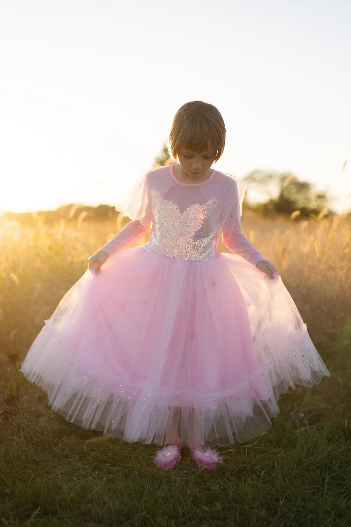 Elegant In Pink Dress For Kids 5-6