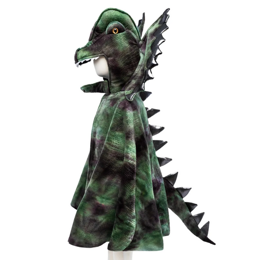 Grandasaurus Dilophosaurus Cape With Claws, Dinosaur Costume, For Kids 4-6