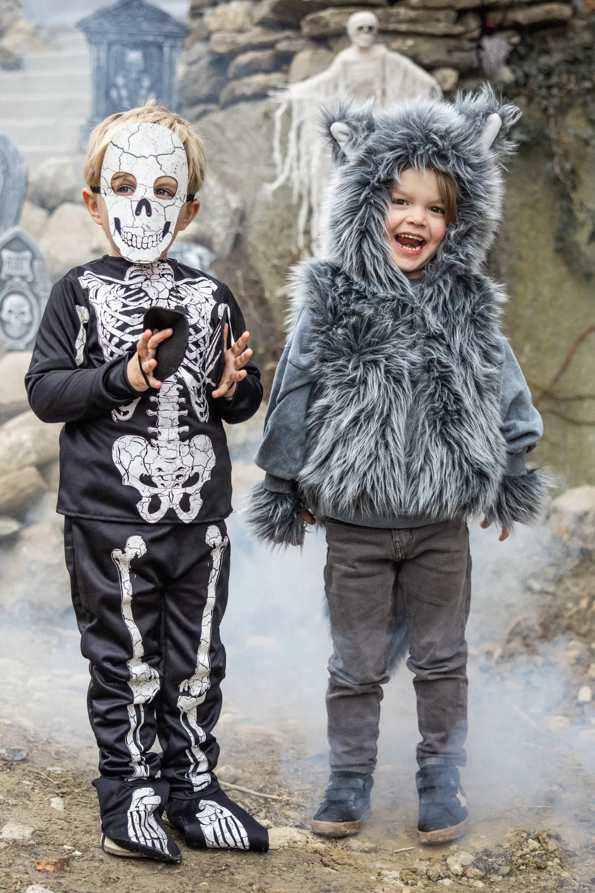 Glow In The Dark Skeleton Halloween Costume For Kids 5-6