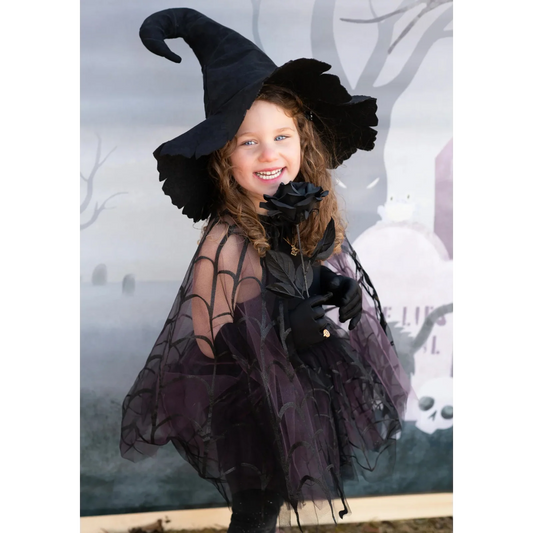 Spiderweb Tutu With Cape, Halloween Costume For Kids 4-6