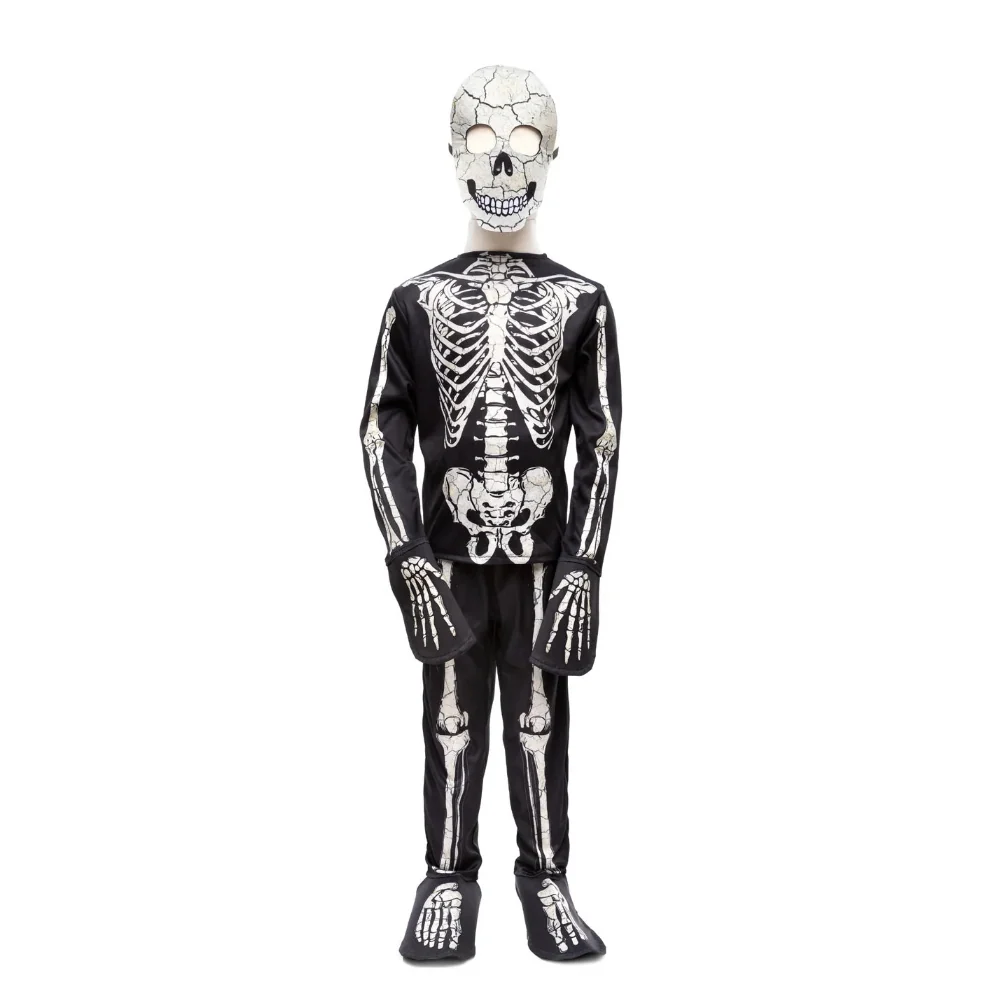 Glow In The Dark Skeleton Halloween Costume For Kids 5-6