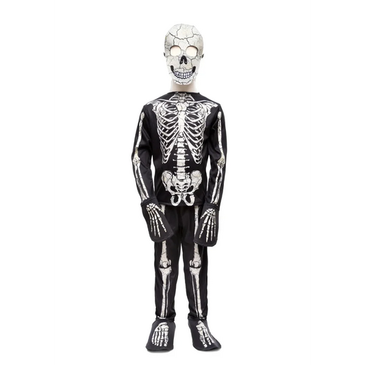 Glow In The Dark Skeleton Halloween Costume For Kids 5-6