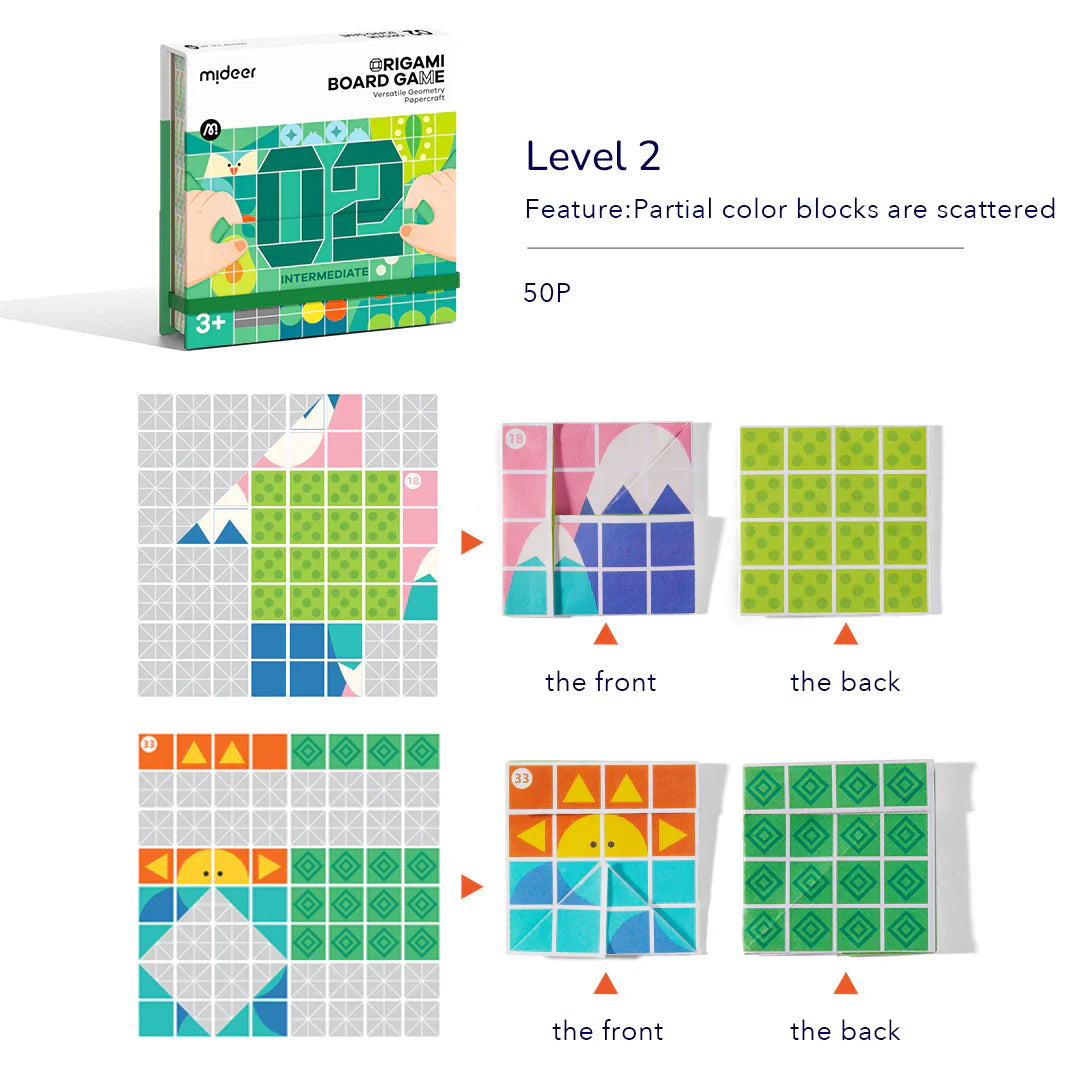 Origami Board Game - Versatile Geometry Papercraft (Intermediate), Mideer