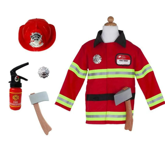 Fireman Coat Costume Set For Kids 3-5, 5-Piece
