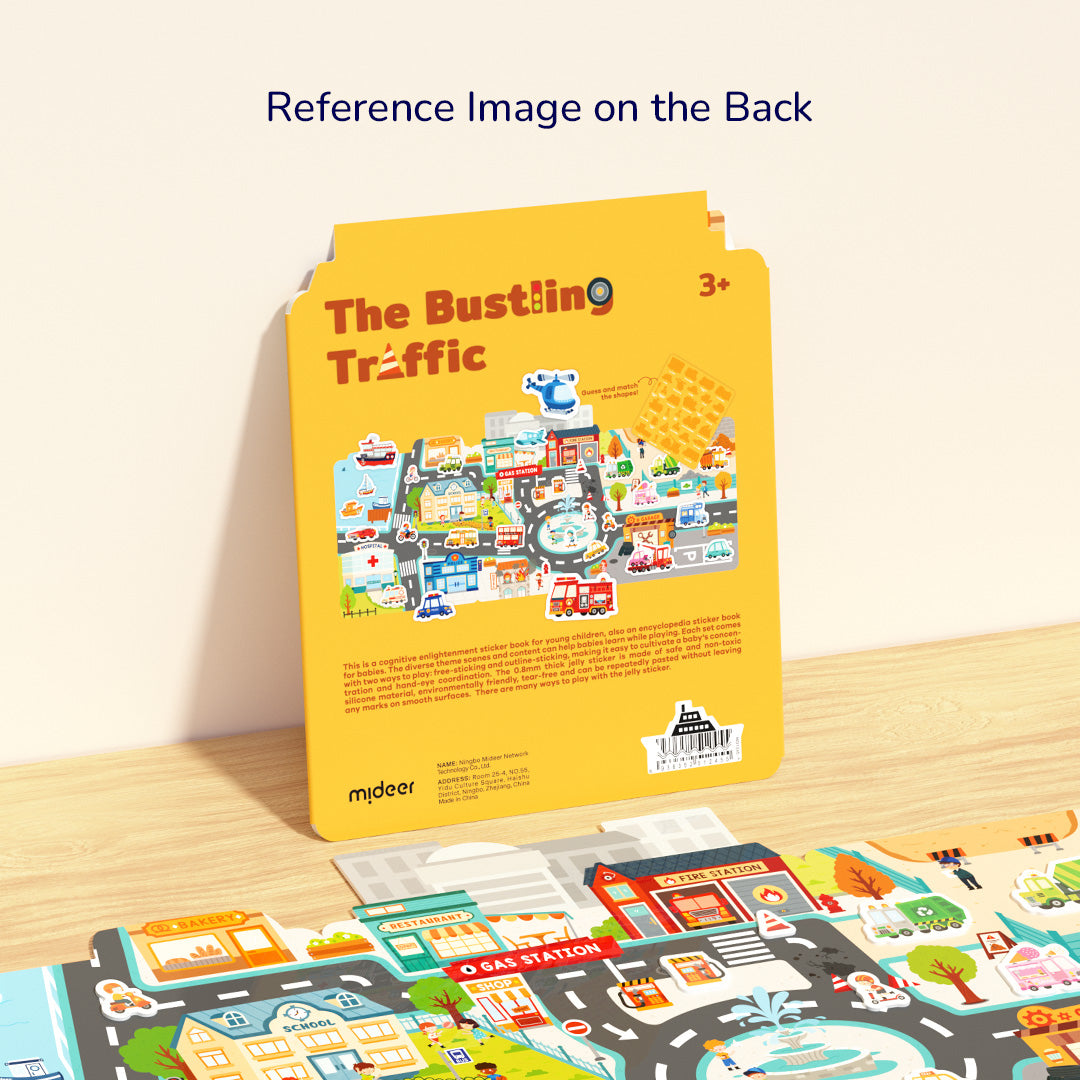 Reusable Jelly Sticker Set - The Bustling Traffic