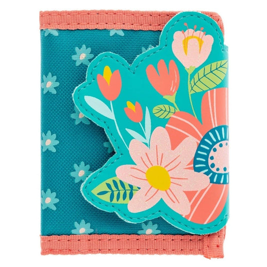 Turquoise Floral, Wallet for Kids 3+