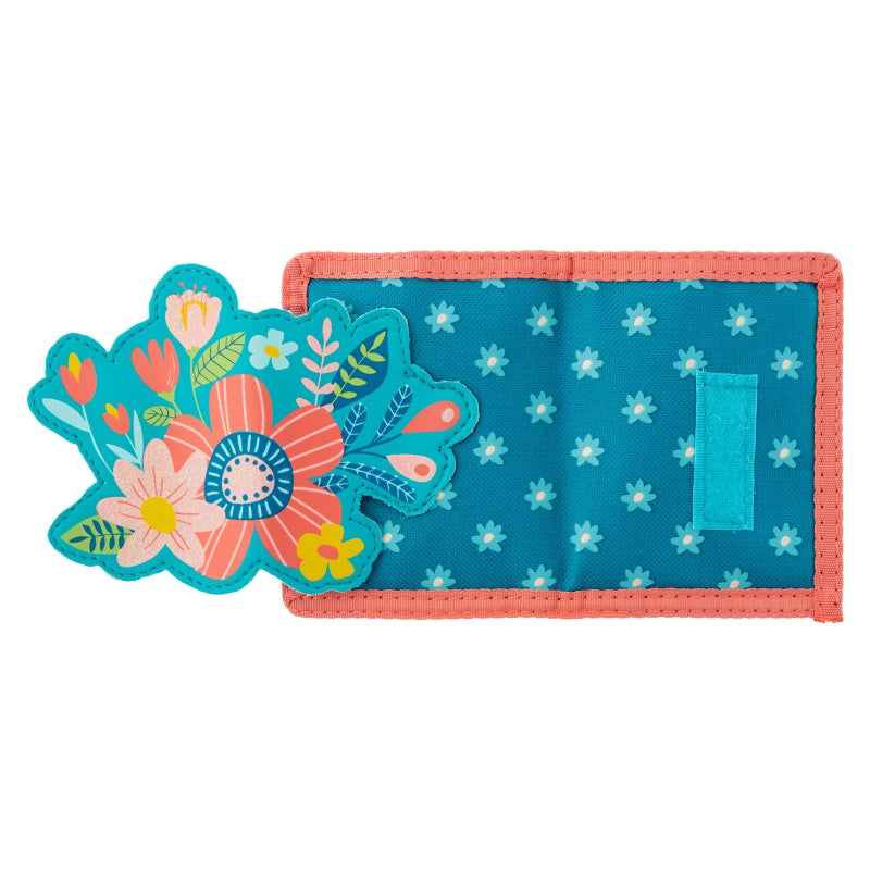 Turquoise Floral, Wallet for Kids 3+