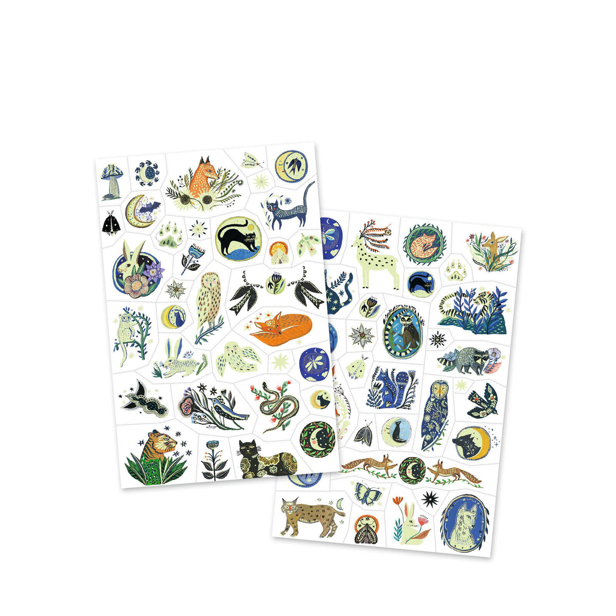 Nighttime Reflections, Glow-In-The-Dark Tattoo Set, 3+, 50+ Animal Designs
