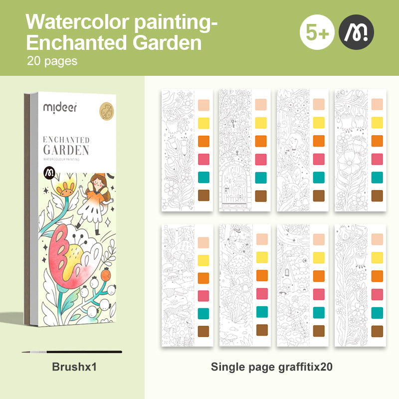 Mideer ENCHANTED GARDEN Watercolour painting
