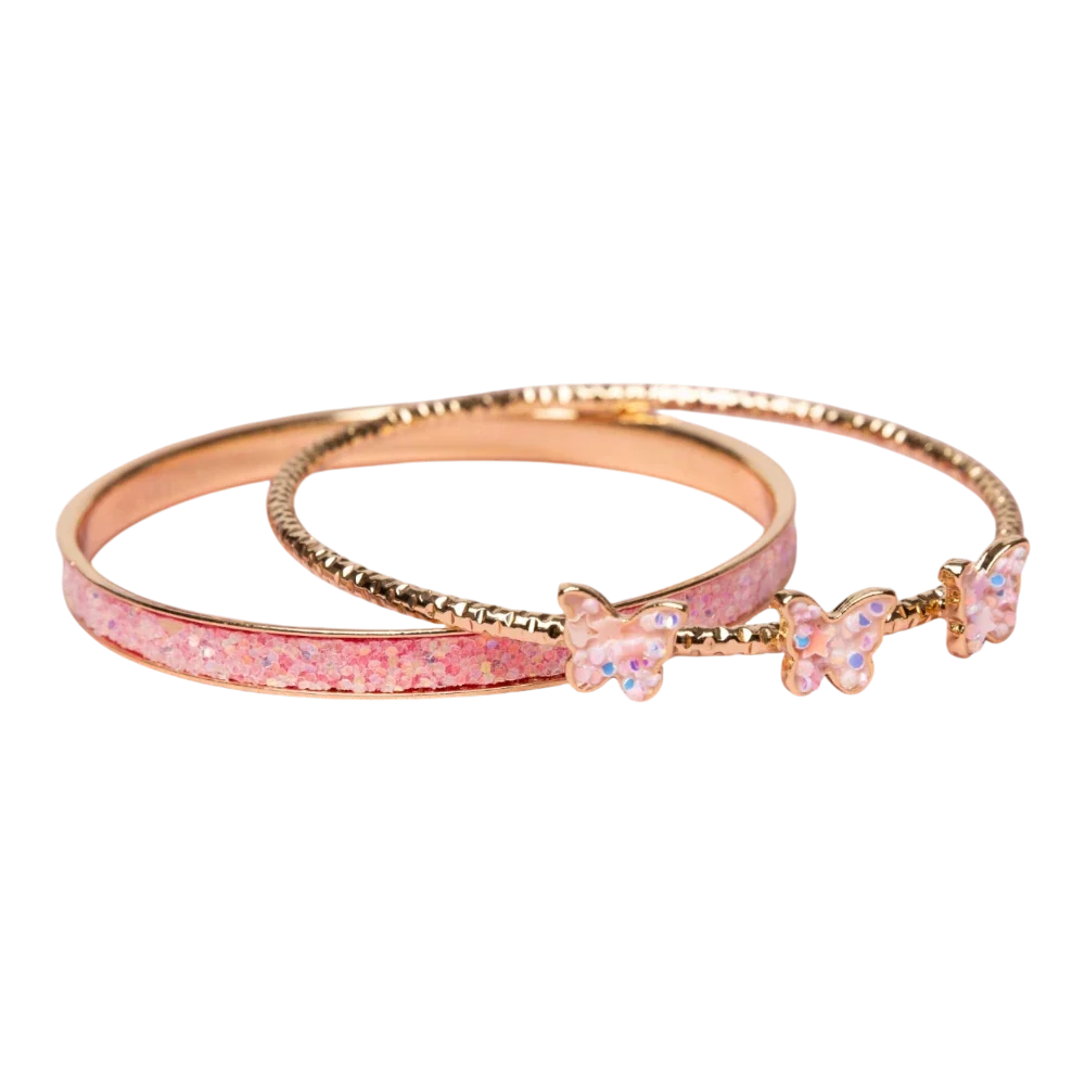 Boutique Chic Butterfly Bangles: 2 Pieces, Costume Accessory for Kids 3+