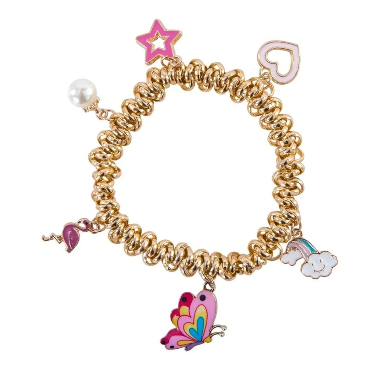 Charm-ed and Chain Gold Tone Bracelet, Costume Accessory for Kids 3+