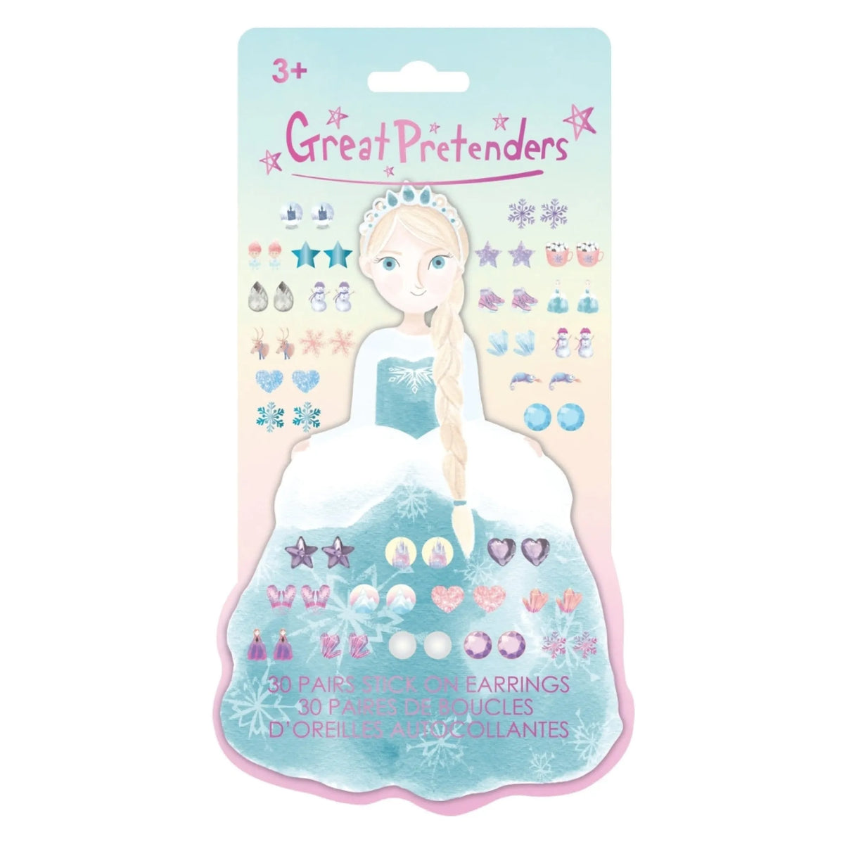 Frosty Sister, Stick on Earrings, Costume Accessory for Kids 3+