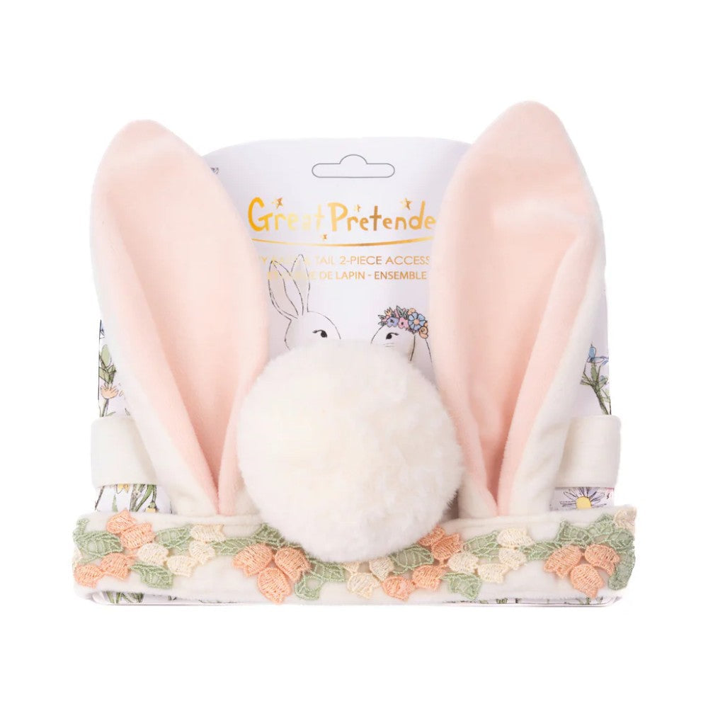 Ears and Tail Accessory Set: Hippity Hop Bunny: 2 Pieces, Costume Accessory for Kids 3+