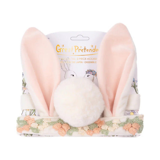 Ears and Tail Accessory Set: Hippity Hop Bunny: 2 Pieces, Costume Accessory for Kids 3+