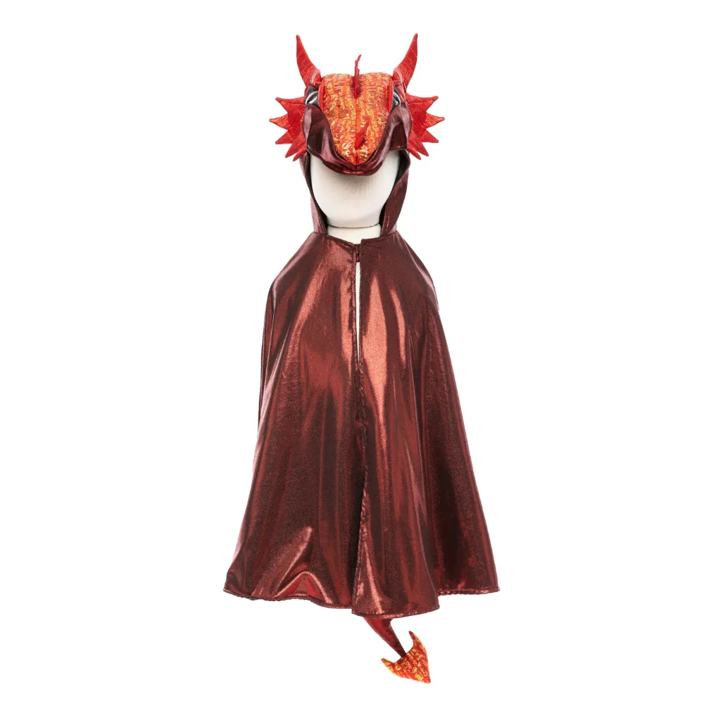 Ruby The Metallic Dragon Costume Cape, For Kids 5-6