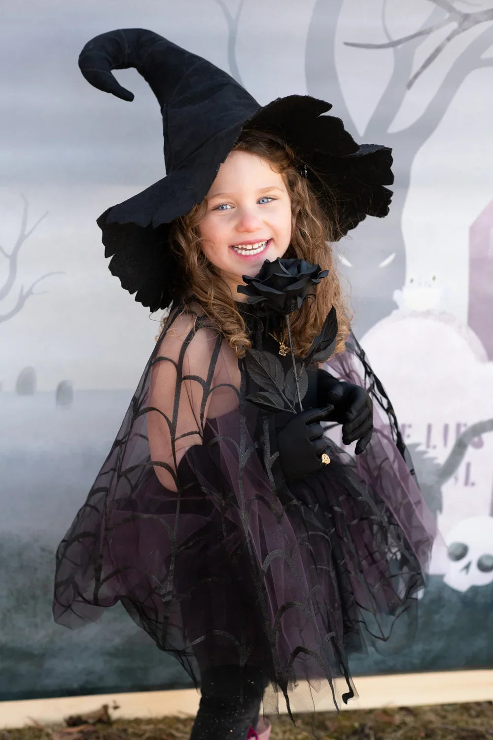 Spiderweb Tutu With Cape, Halloween Costume For Kids 4-6