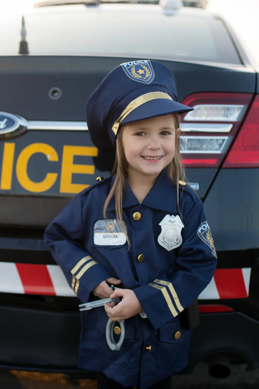 Police Officer Costume Set For Kids 5-6, 5-Piece