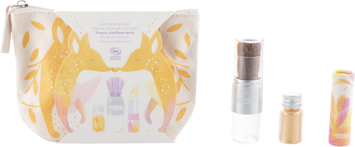 Gold Fox Sparkling Pouch, Kids Makeup Set for Kids 5+
