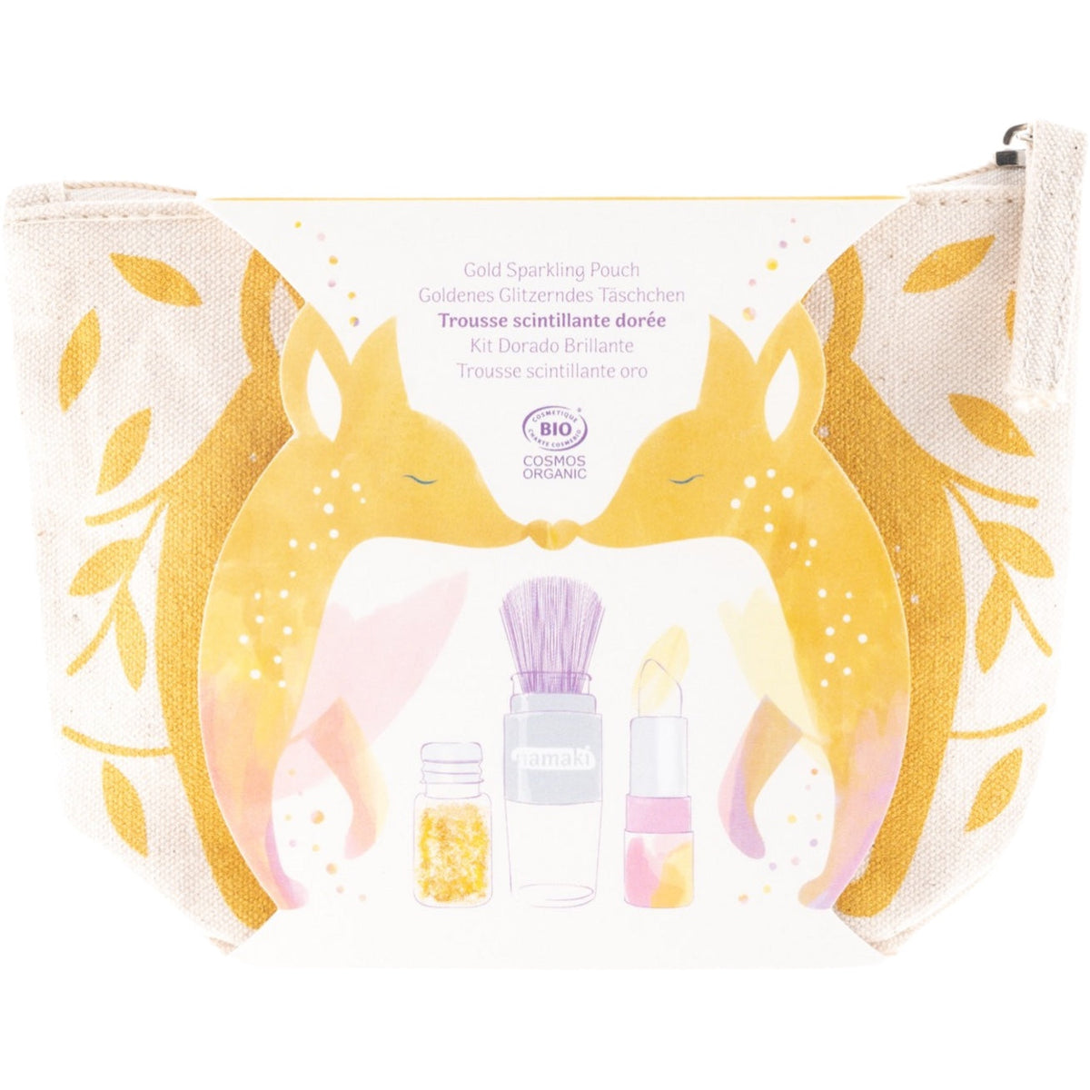 Gold Fox Sparkling Pouch, Kids Makeup Set for Kids 5+