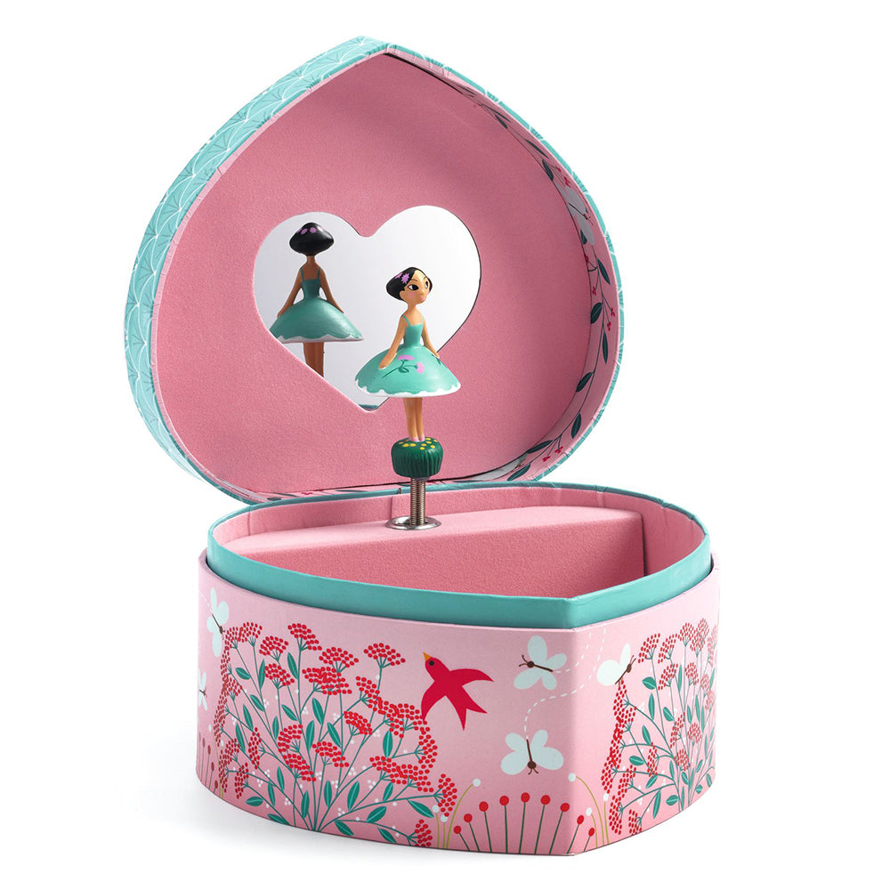 Spring Melody, Heart-Shaped Musical Jewelry Box, Spring-Inspired Design